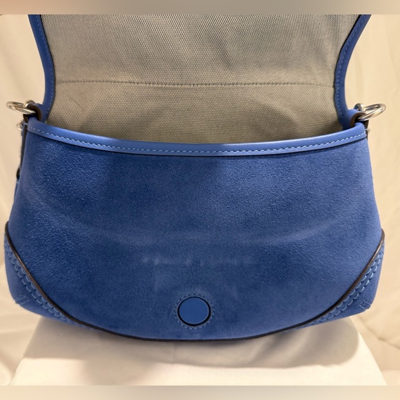 Coach SoHo Flap Bag in Mist Blue Suede and Silver Hardware - Picture 7 of 13